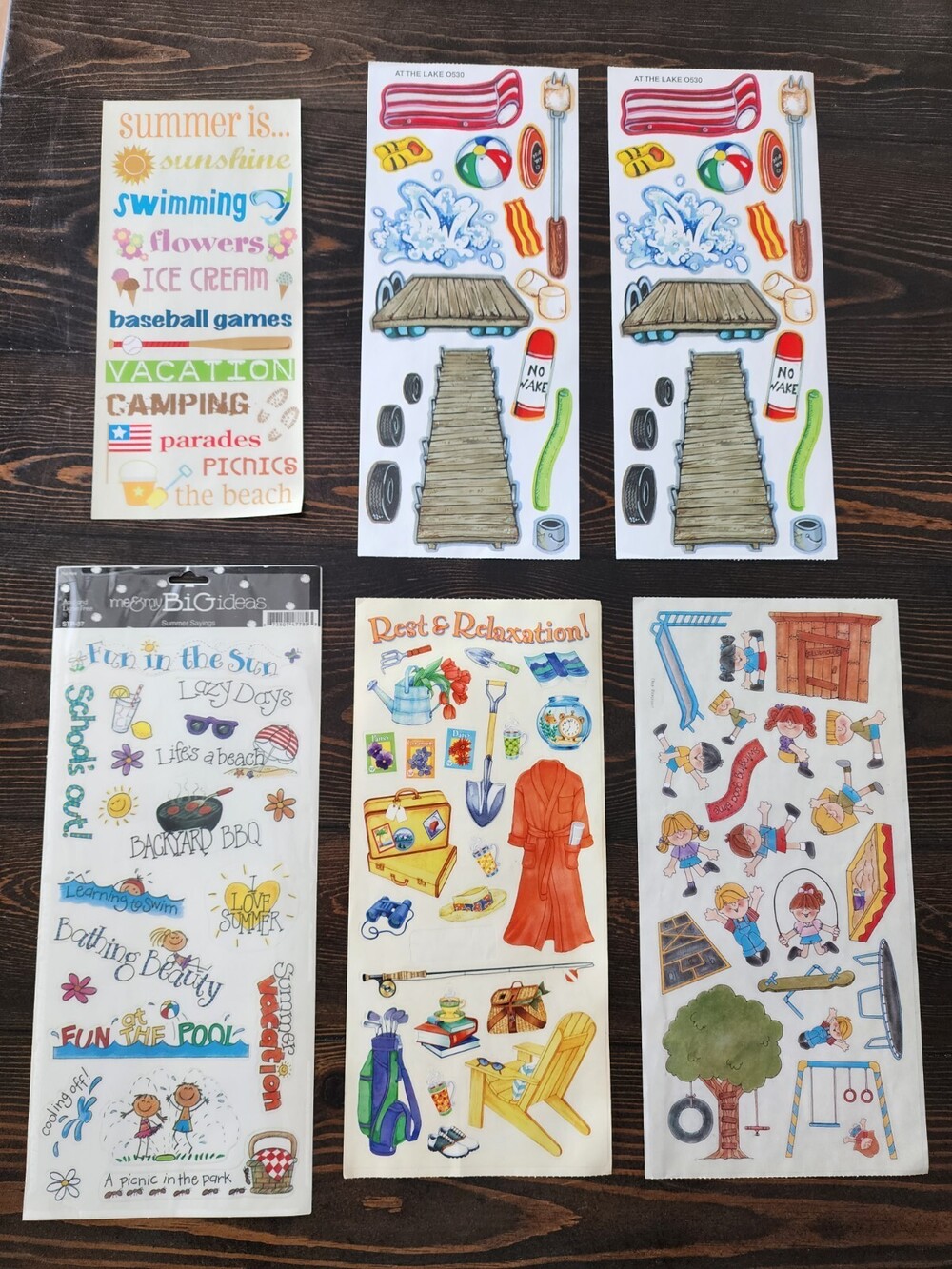 Scrapbooking Stickers Lot Beach Summer Sand Travel Lake New Vintage Retired #22
